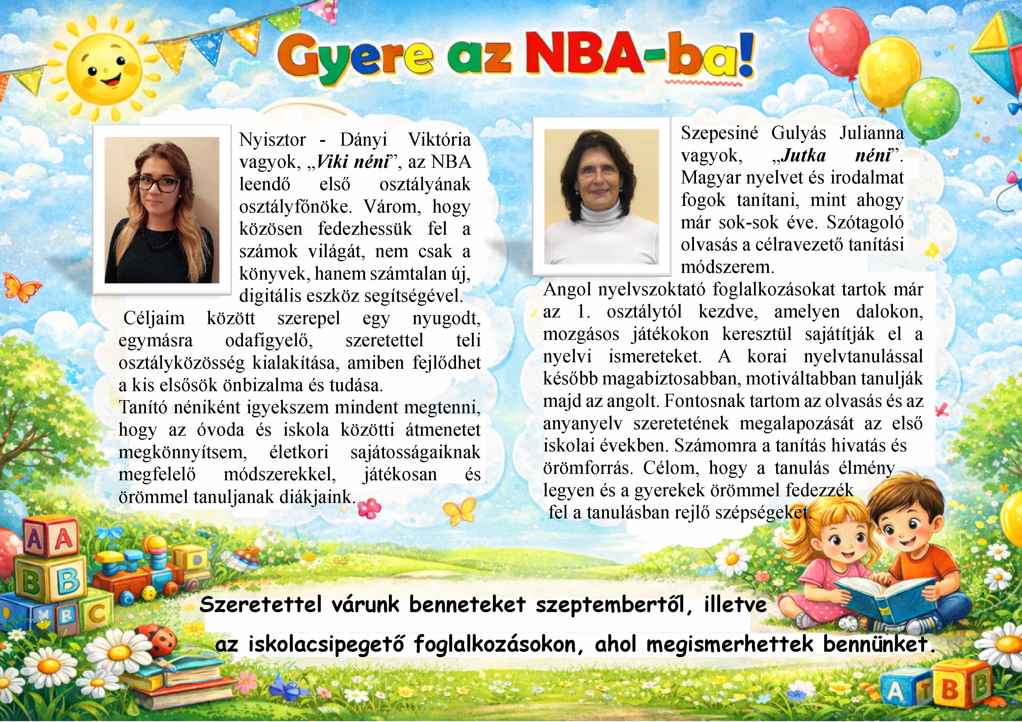 Bemutatkozó plakát iskolacsipegető 2026 új