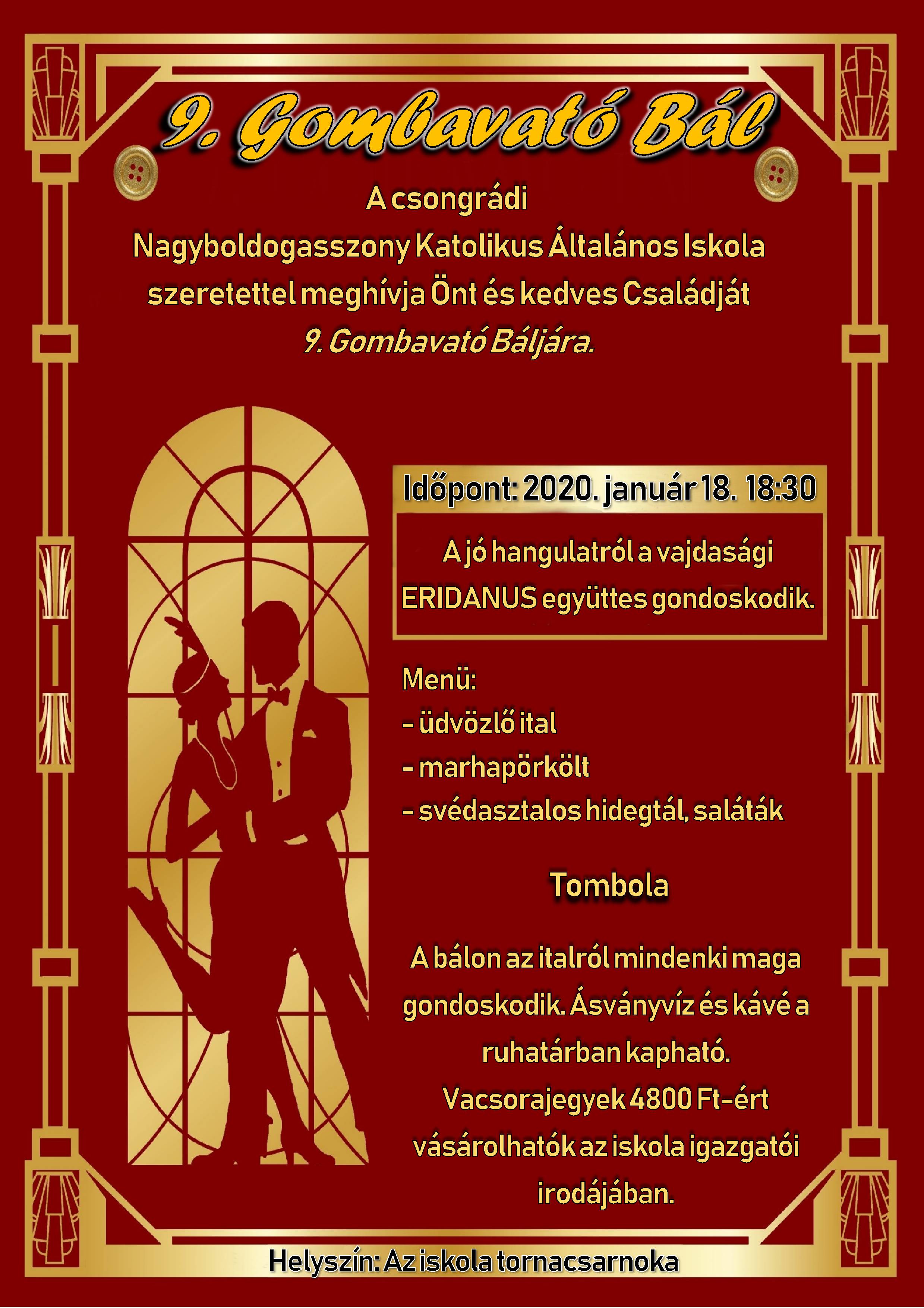 Gombavató bál 2020 bordó