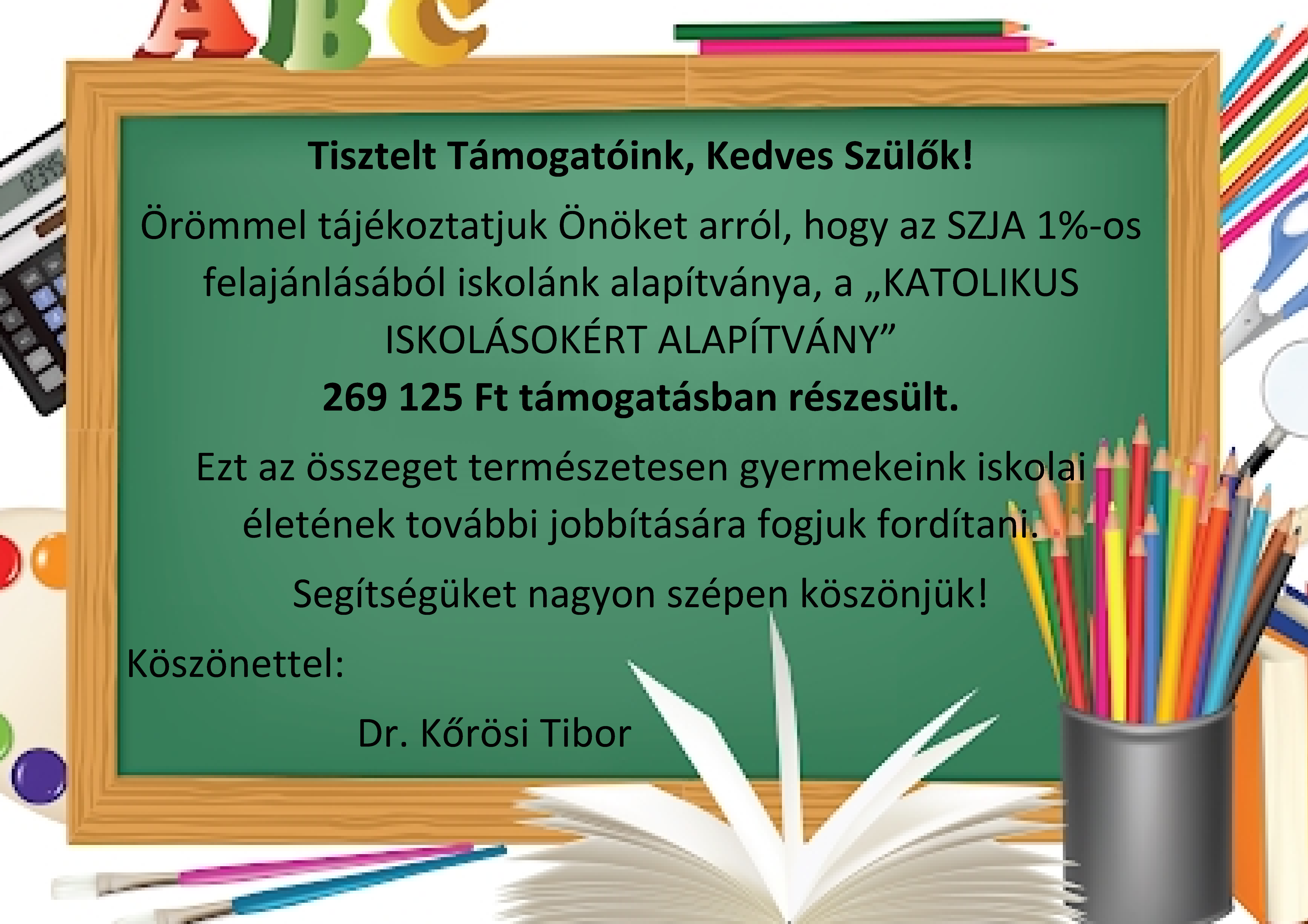 adó egy százalék köszönet 2