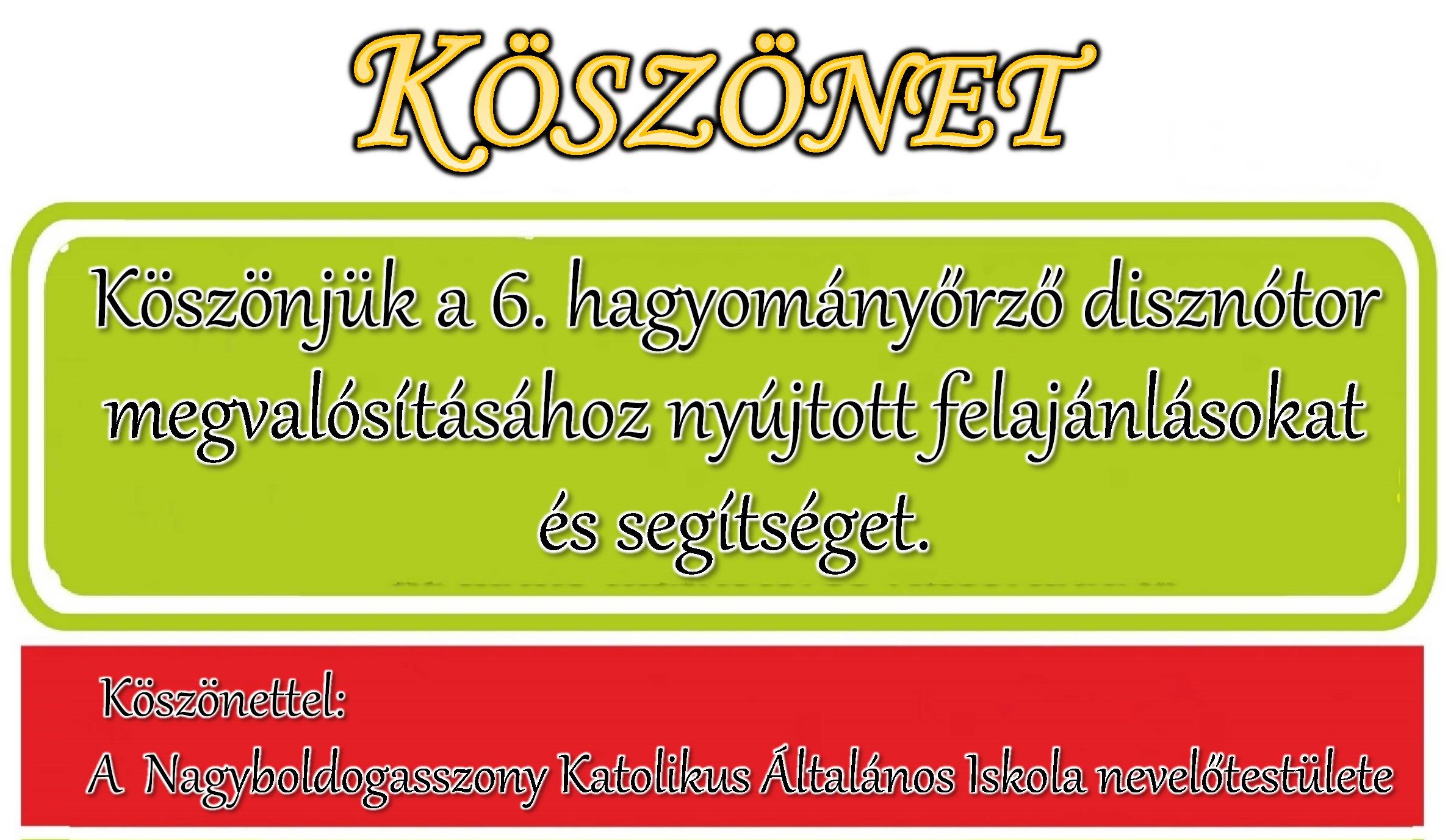 disznótor 2020 köszönet