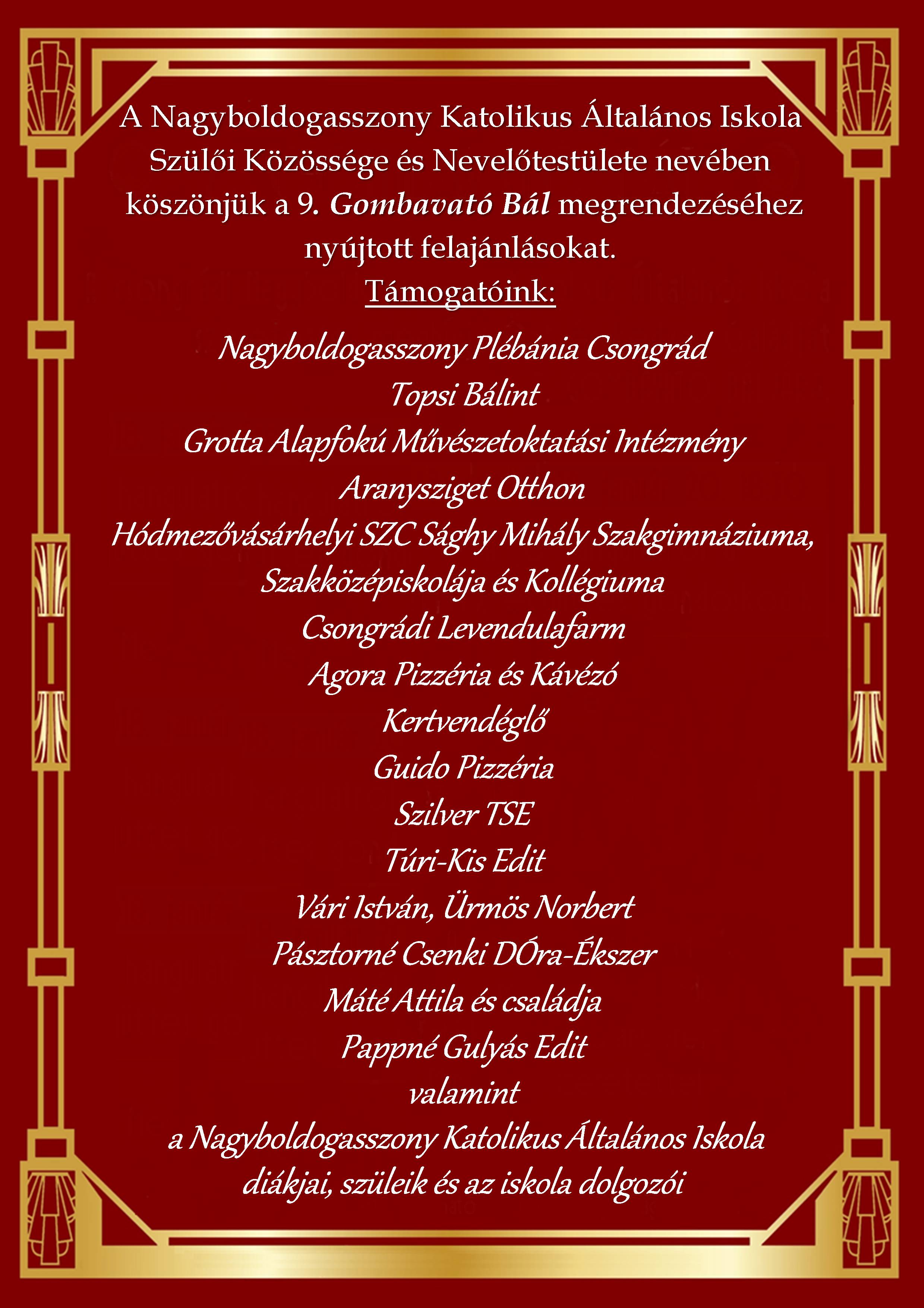 gombavató köszönet web 2020