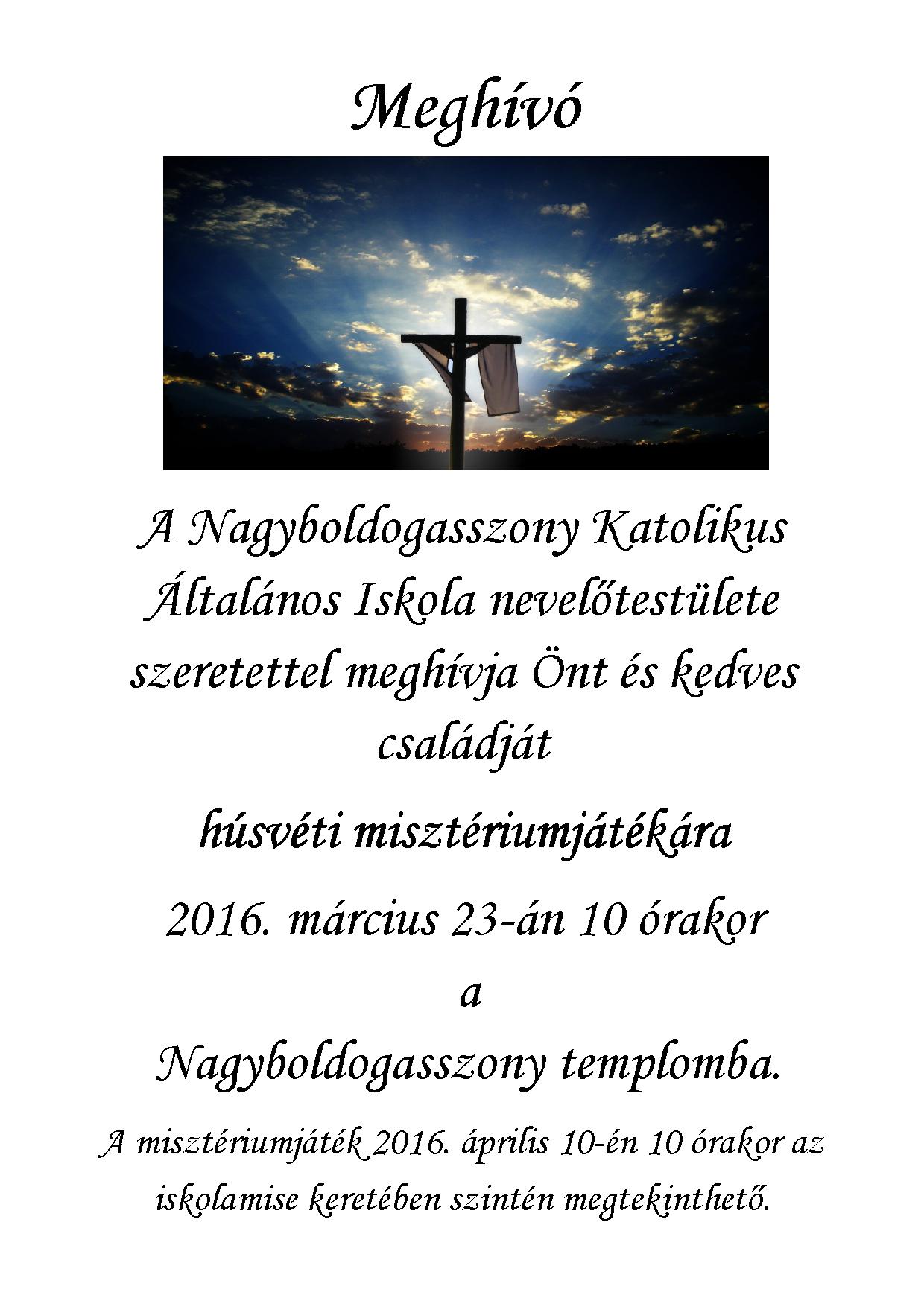 misztériumjáték 2016 meghívókész