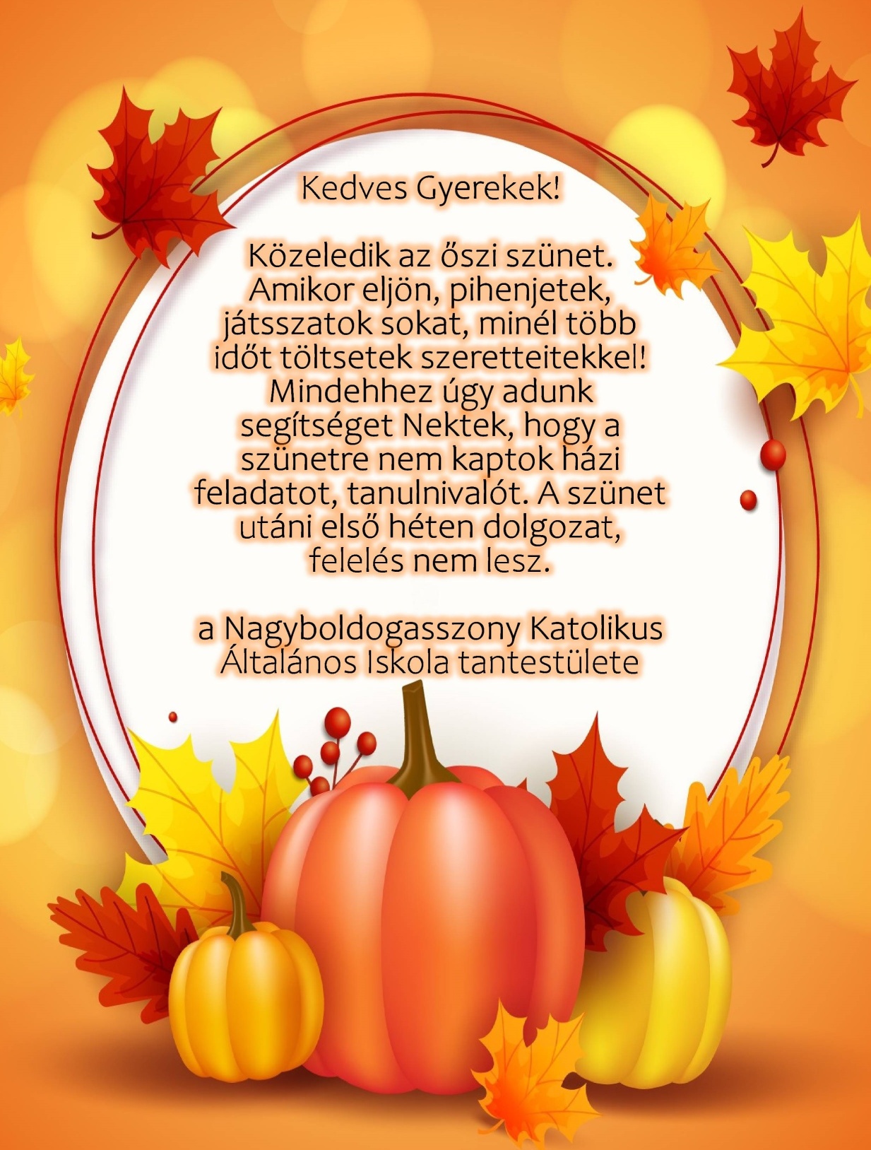 őszi szünet gyerekek 2020