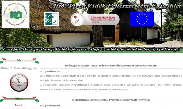 Jóváhagyták az Alsó-Tisza Vidék Fejlesztéséért Egyesület tervezési területét