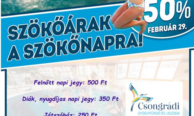 Ha szökőév, akkor szökjön ki egy fürdőbe!