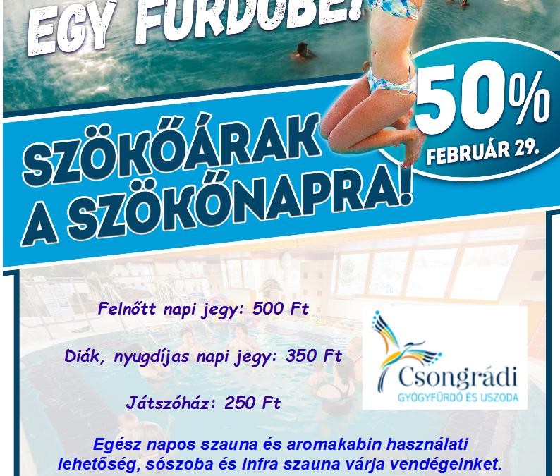 Ha szökőév, akkor szökjön ki egy fürdőbe!