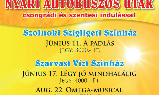 Nyári autóbuszos utak