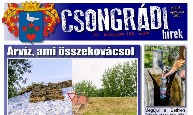 Letölthető a Csongrádi Hírek legújabb (126.) száma
