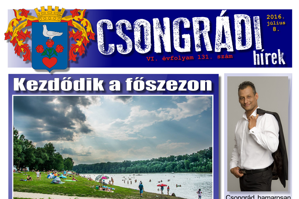Letölthető a Csongrádi Hírek legújabb (131.) száma