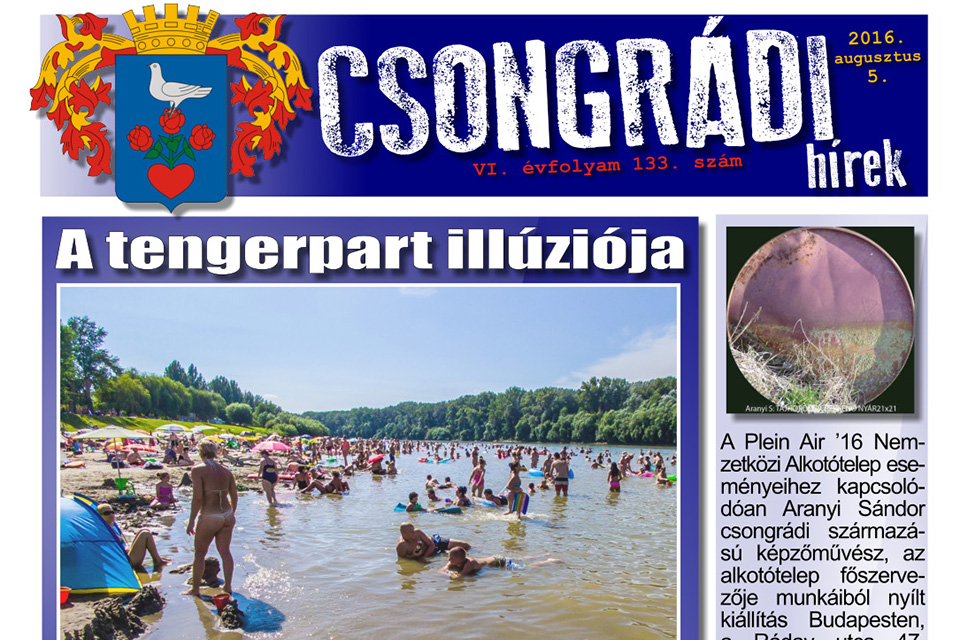 Letölthető a Csongrádi Hírek legújabb (133.) száma