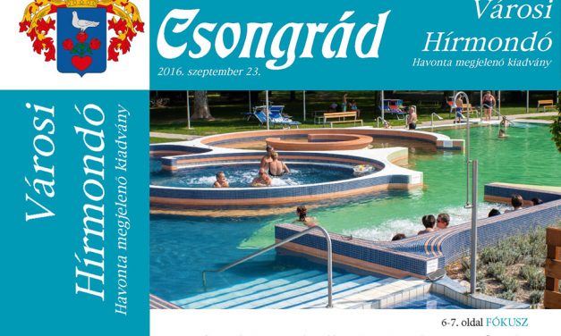 Megjelent a Csongrád Városi Hírmondó 1. száma