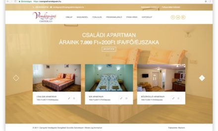 Elkészült a Csongrádi Vendégváró Apartmanok honlapja