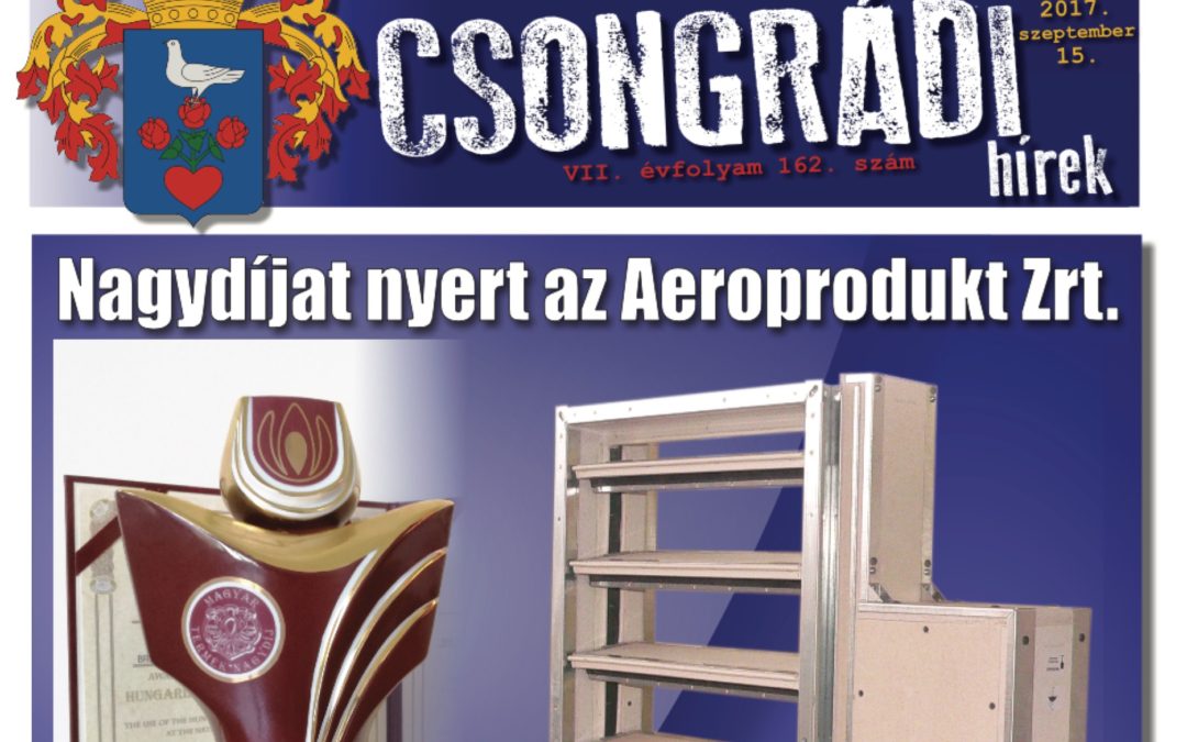 Megtekinthető a Csongrádi Hírek legújabb, szeptember 15-én megjelenő (162.) száma