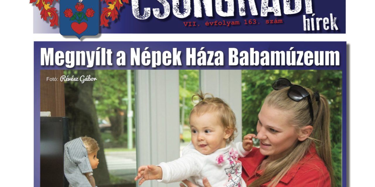 Megtekinthető a Csongrádi Hírek legújabb, szeptember 29-én megjelenő (163.) száma