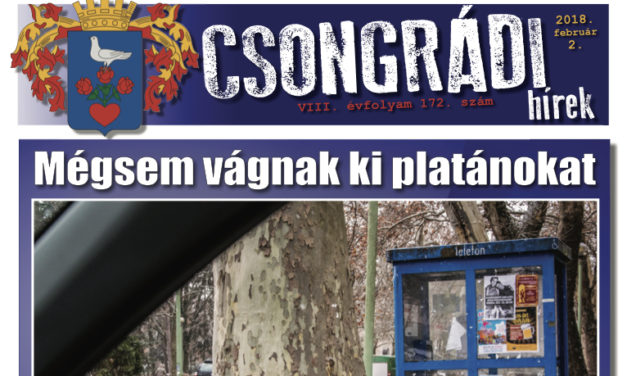 Megtekinthető a Csongrádi Hírek legújabb, február 2-án megjelenő (172.) száma