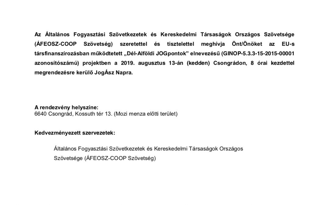 JogÁsz Nap Csongrádon