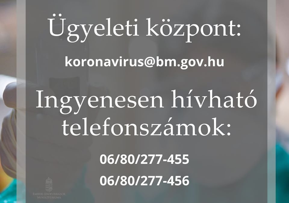 Koronavírus – Lakossági tájékoztató!