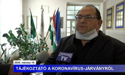 Bedő Tamás polgármester tájékoztatója a koronavírussal kapcsolatban – 2020.03.19.