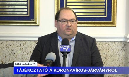 Bedő Tamás polgármester tájékoztatója a koronavírussal kapcsolatban – 2020.03.23.