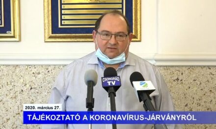 Bedő Tamás polgármester tájékoztatója a koronavírusról – 2020.03.27.