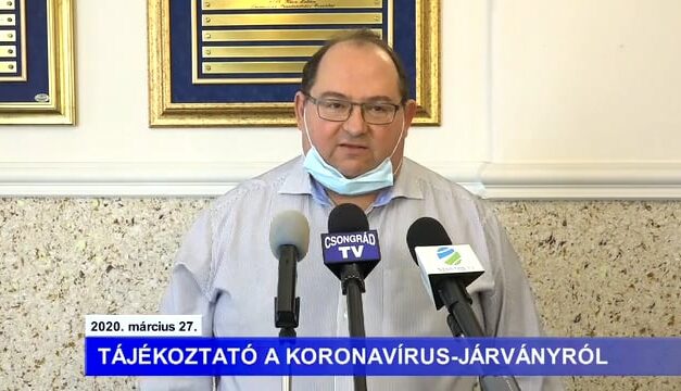 Bedő Tamás polgármester tájékoztatója a koronavírusról – 2020.03.27.