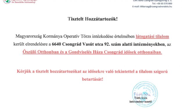 Látogatási tilalom!
