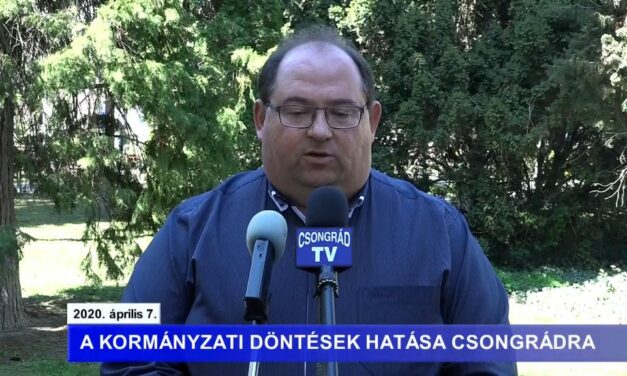 Bedő Tamás polgármester tájékoztatója a koronavírusról – 2020.04.07.