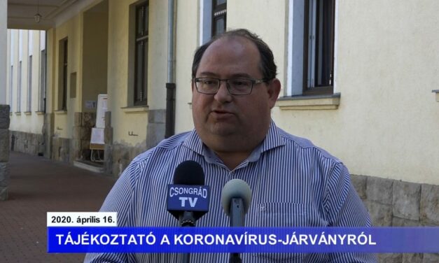 Bedő Tamás polgármester tájékoztatója a koronavírusról – 2020.04.16.