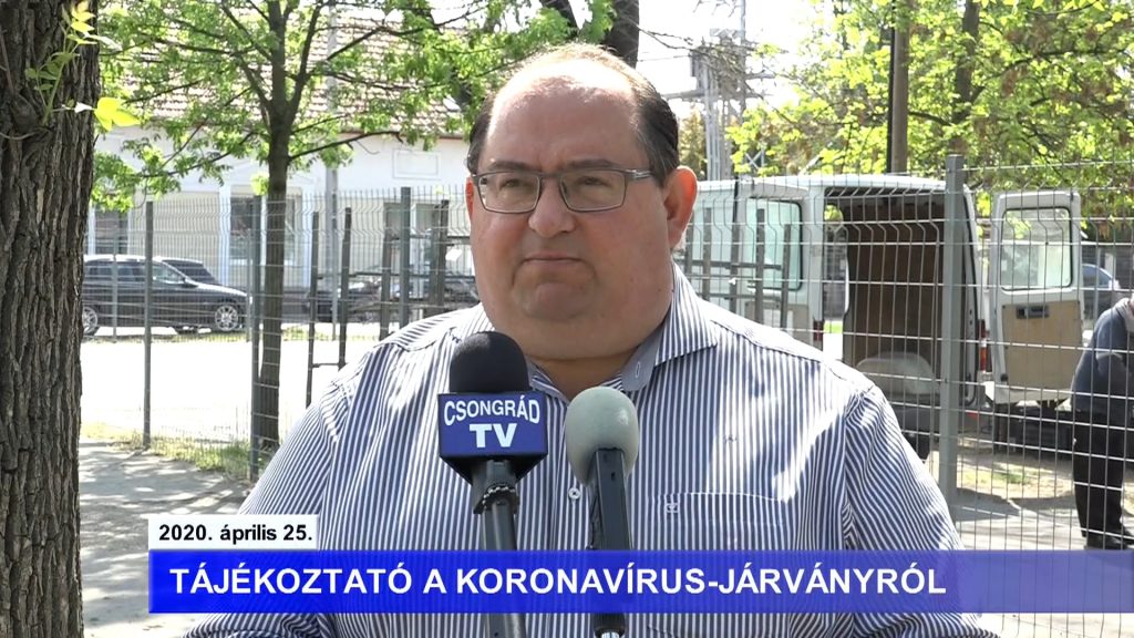 Bedő Tamás polgármester tájékoztatója a koronavírusról – 2020.04.25.