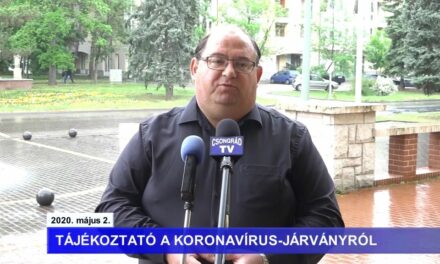 Bedő Tamás polgármester tájékoztatója a koronavírusról – 2020.05.02.