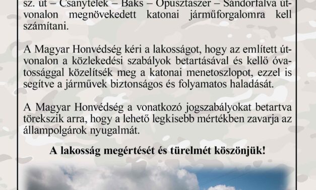 Lakossági tájékoztató!