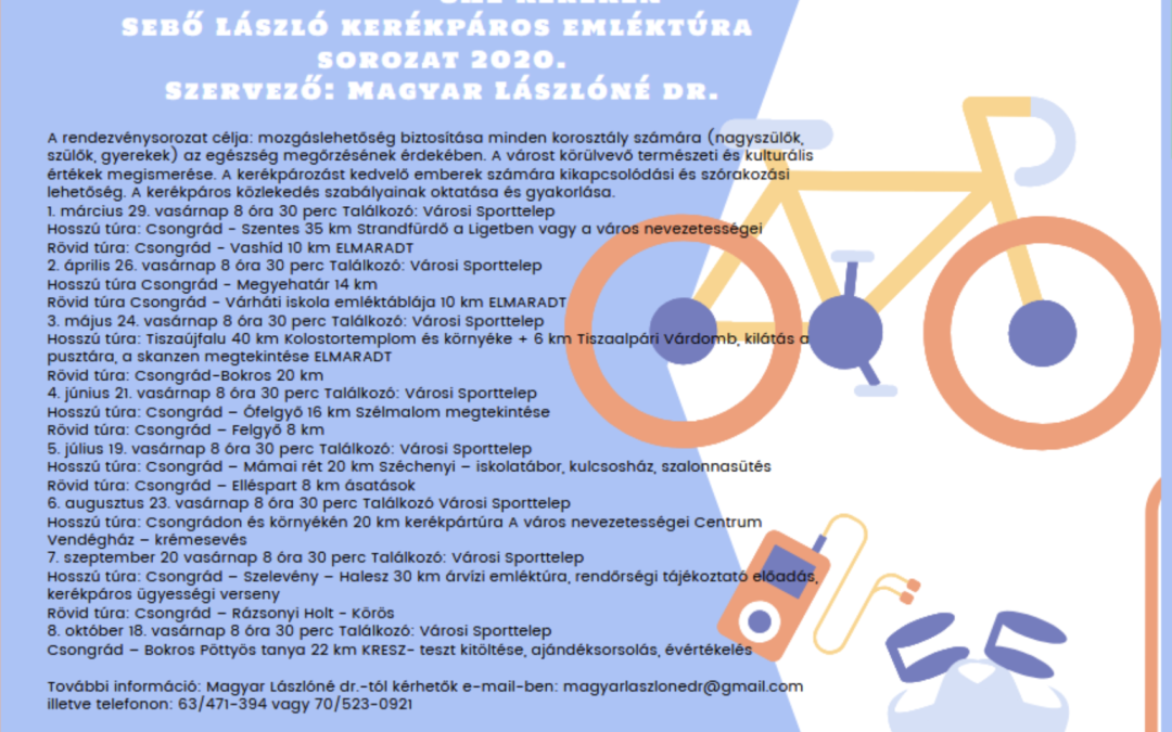 8×2 keréken – Sebő László kerékpáros emléktúra sorozat 2020.