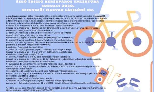 8×2 keréken – Sebő László kerékpáros emléktúra sorozat 2020.
