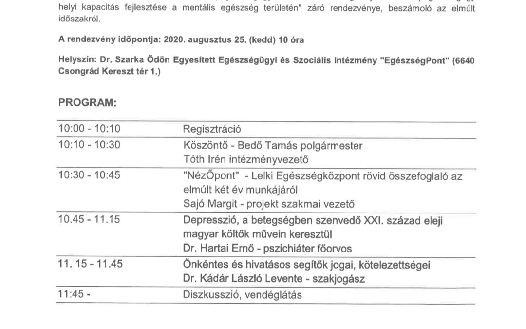 Meghívó projektzáró rendezvényre