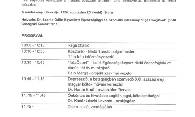 Meghívó projektzáró rendezvényre