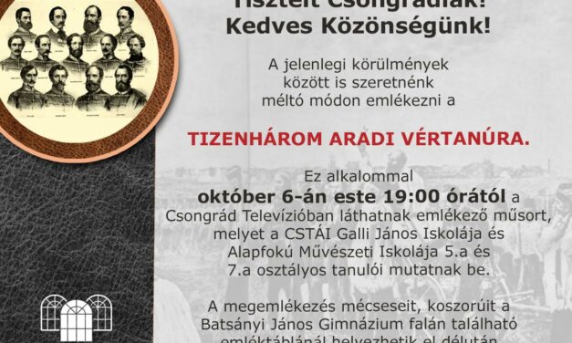 Az Aradi Vértanúkra Emlékezünk!