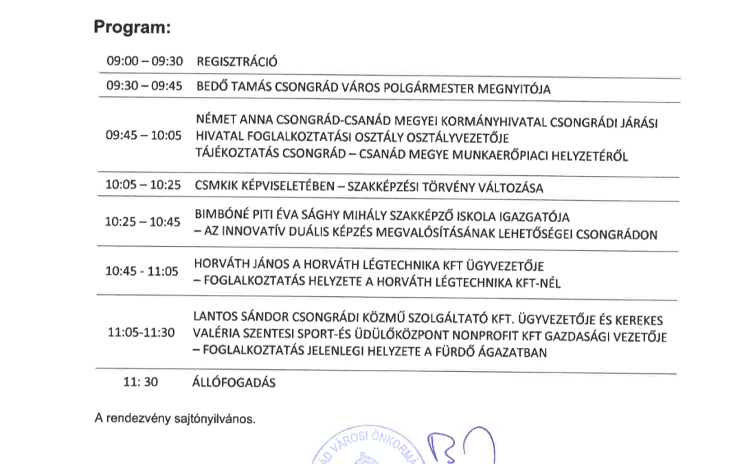 Foglalkoztatási Paktum Meghívó 2020.10.21.