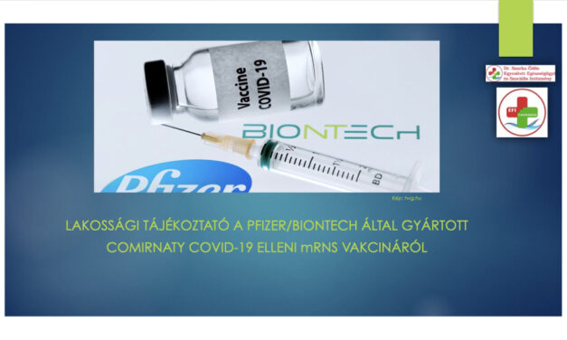 Lakossági tájékoztató a Pfizer oltóanyagról