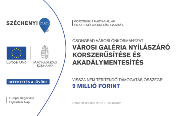 Városi Galéria nyílászáró korszerűsítése és akadálymentesítés