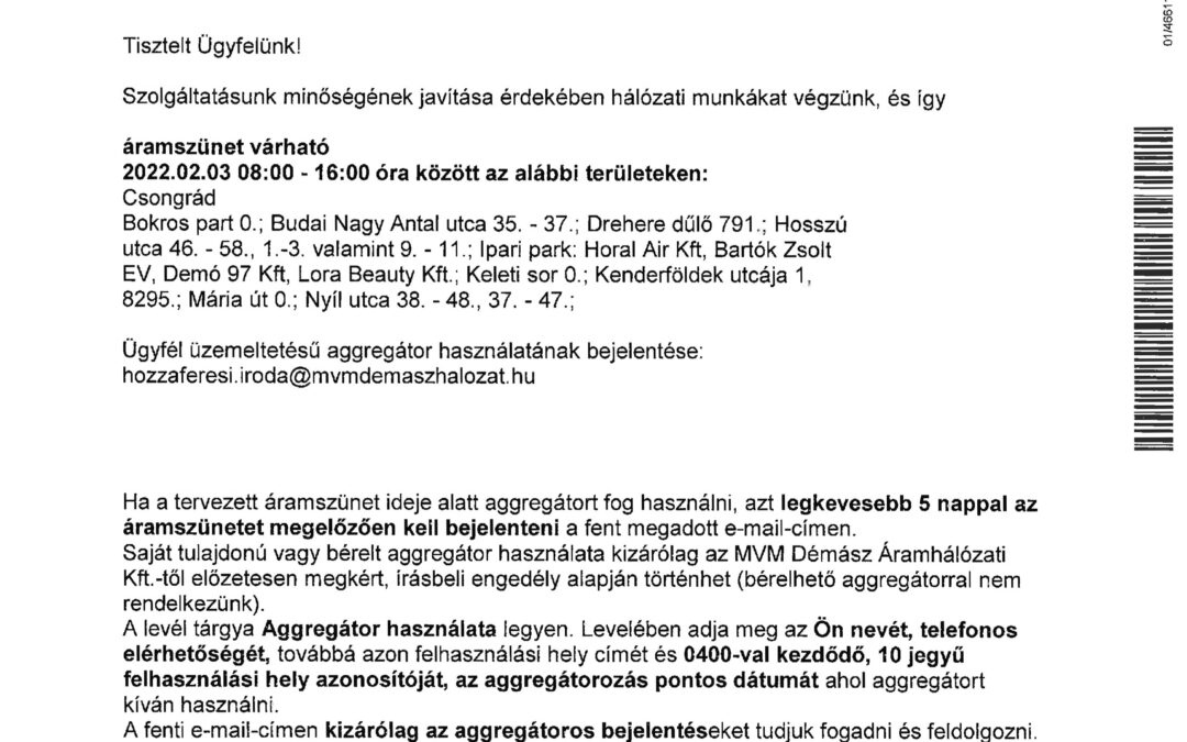Áramszünet!
