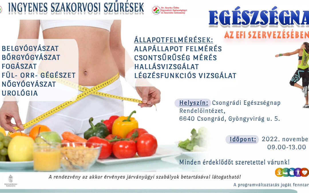 Ingyenes szakorvosi szűrések – Egészségnap Csongrádon