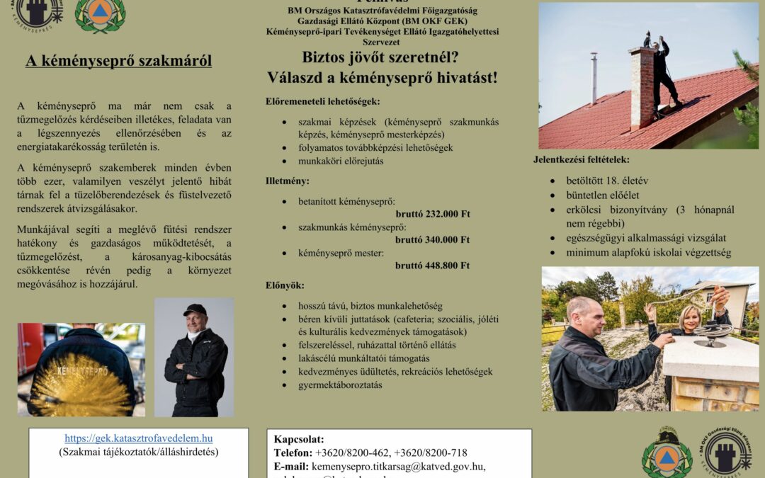 Álláslehetőség – országos kéményseprői állás