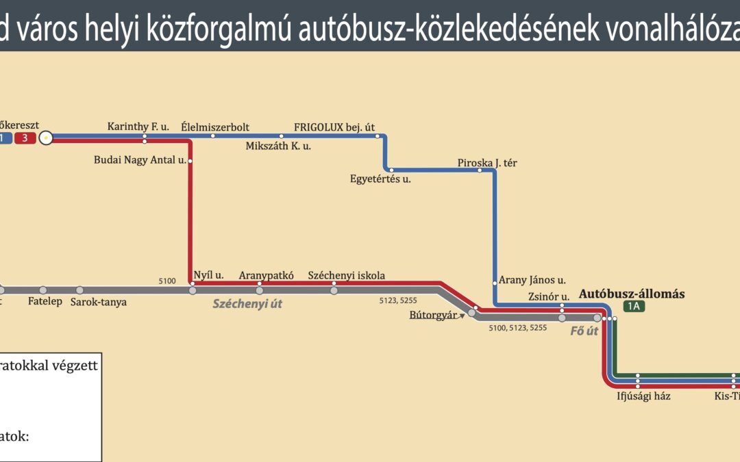 Helyi közforgalmú autóbusz járatok menetrendje és vonalhálózata