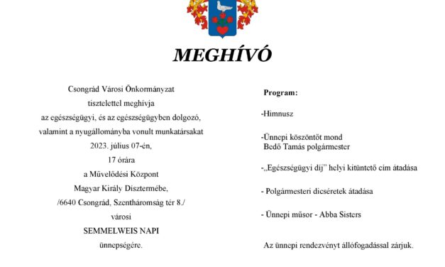 Meghívó! – Semmelweis-napi ünnepség