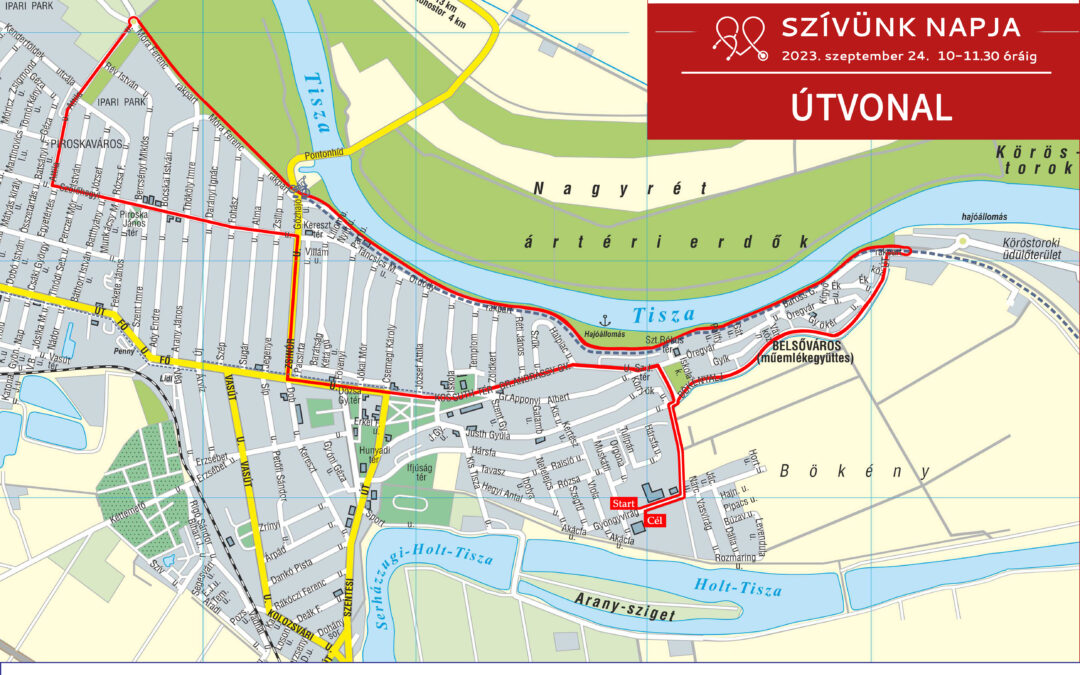 Tekerj a szívedért! – Útvonal térkép