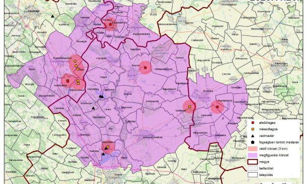 Madárinfluenza járvány miatti megfigyelési körzet elrendelése – Csongrád, Felgyő, Pusztaszer, Tömörkény, Székkutas