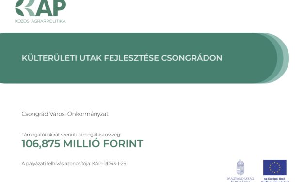 Külterületi utak fejlesztése Csongrádon
